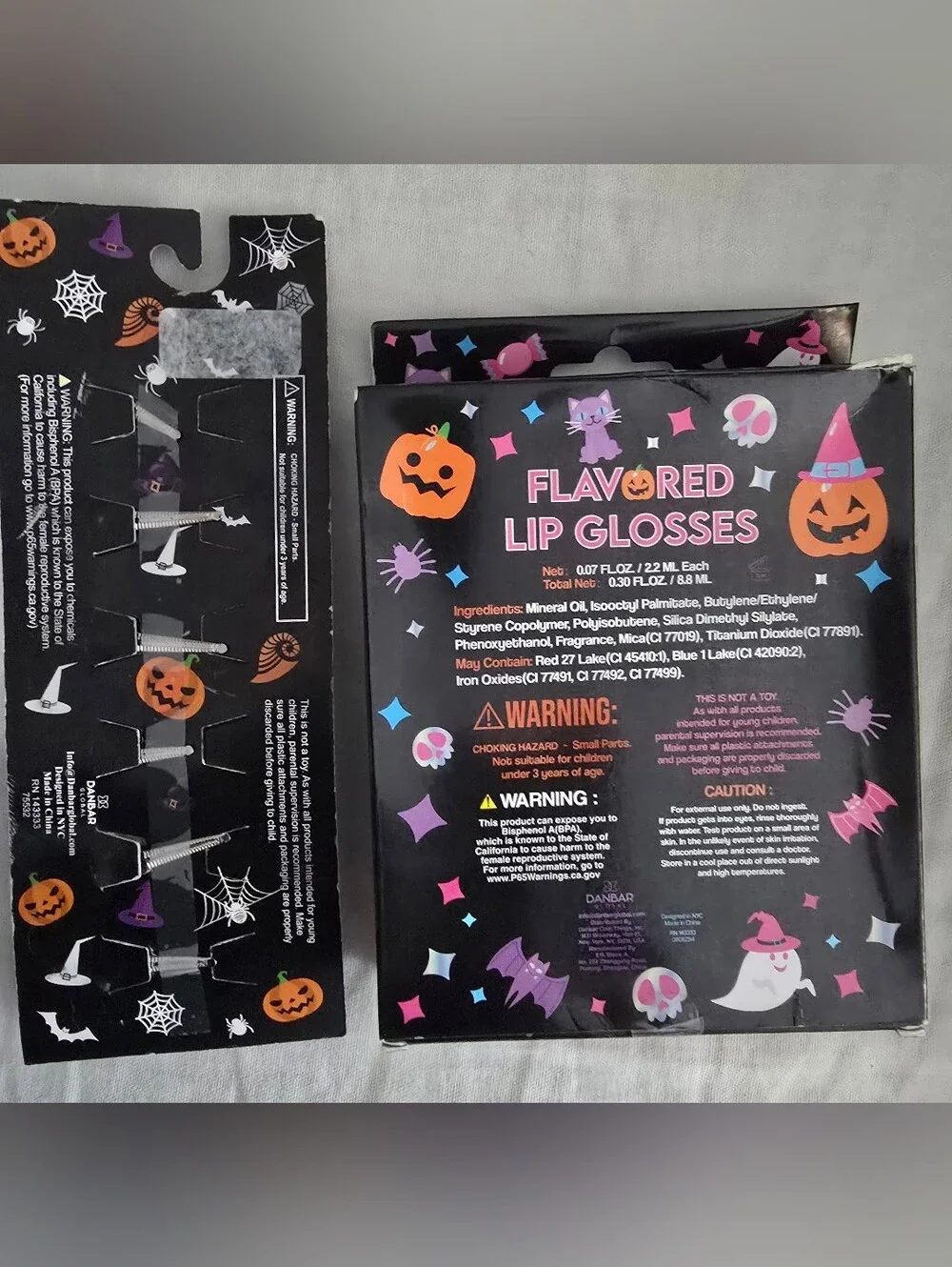 Flavored Lip Glosses, Hair Bows Set- Halloween
